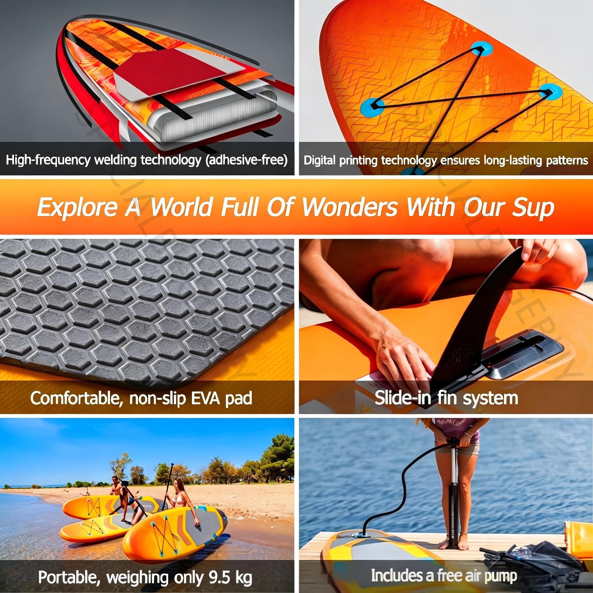 Motor Fueraborda Eléctrico12V & Tabla Paddle Surf Hinchable | Stand Up Paddle Board Inflable con Remo,366×84cm Padel Surf para Jovenes y Adultos, Soporta hasta170 kg,Sin Hélice Exterior