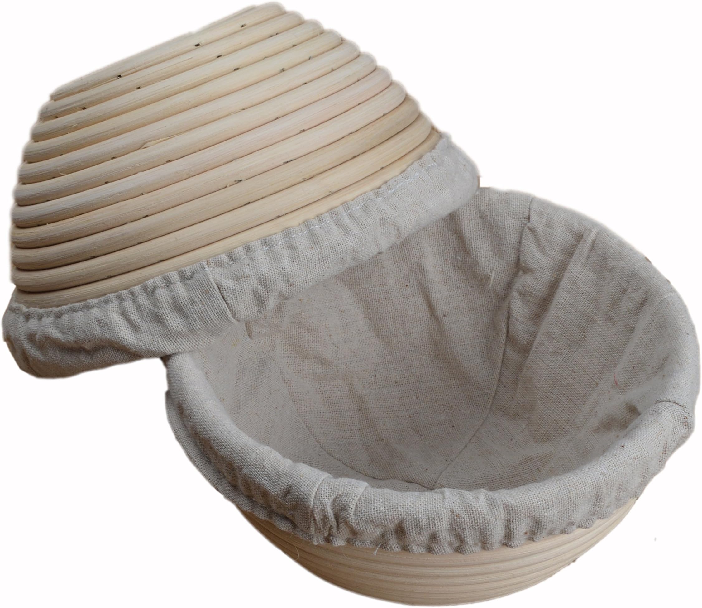 Pack of 2 Round 18cm Brotform Sourdough Dough Proofing Bannetons Bread Proving Basket With Linen Liner