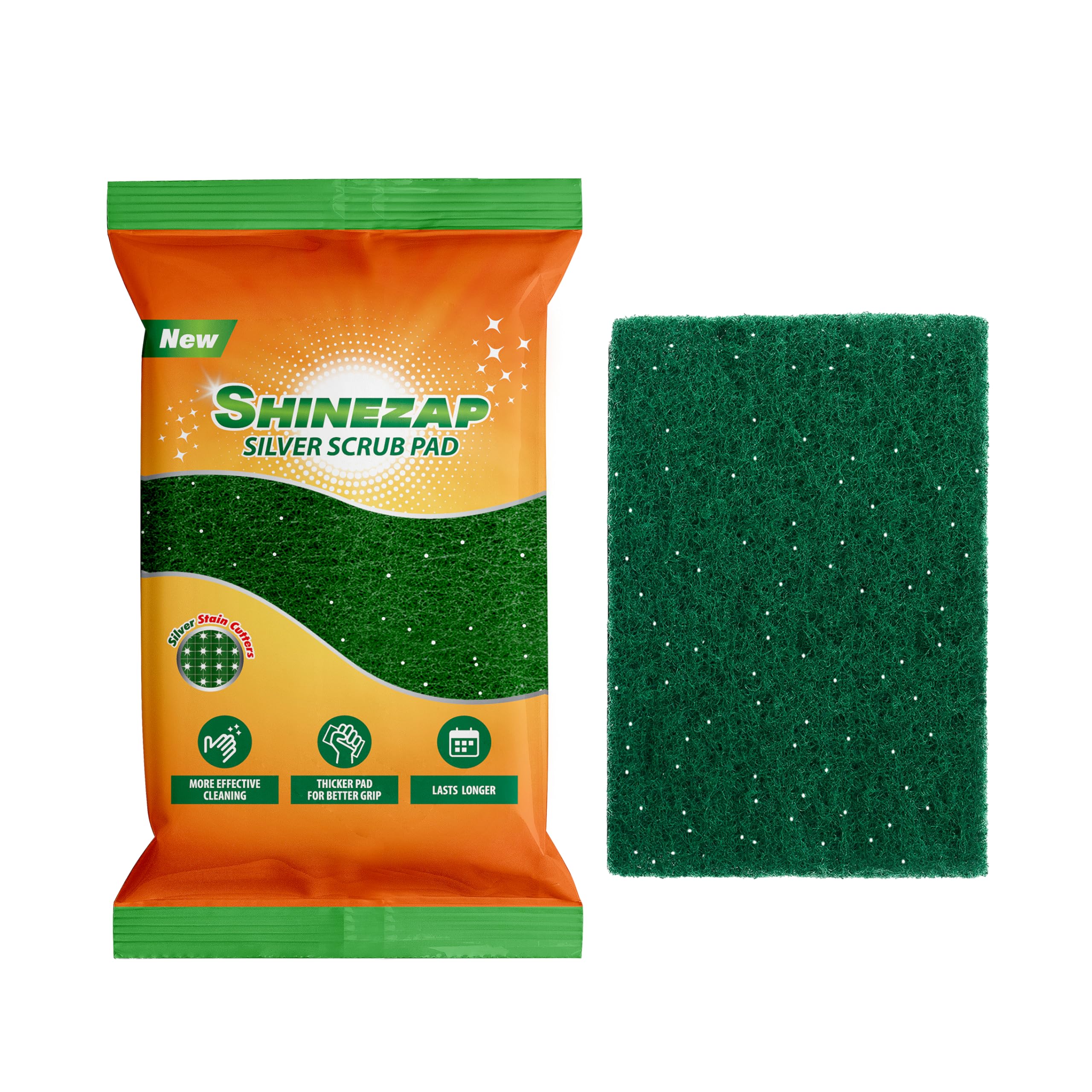 Shinezap Silver scrub pad pack of 1| for Dishwashing| Ideal for Fast Clean, Long Life and tough, oily & Deep stain removal| Made with Enhanced grip & Durable| (B0CHYTP4JP) Amazon Price History, Amazon Price Tracker