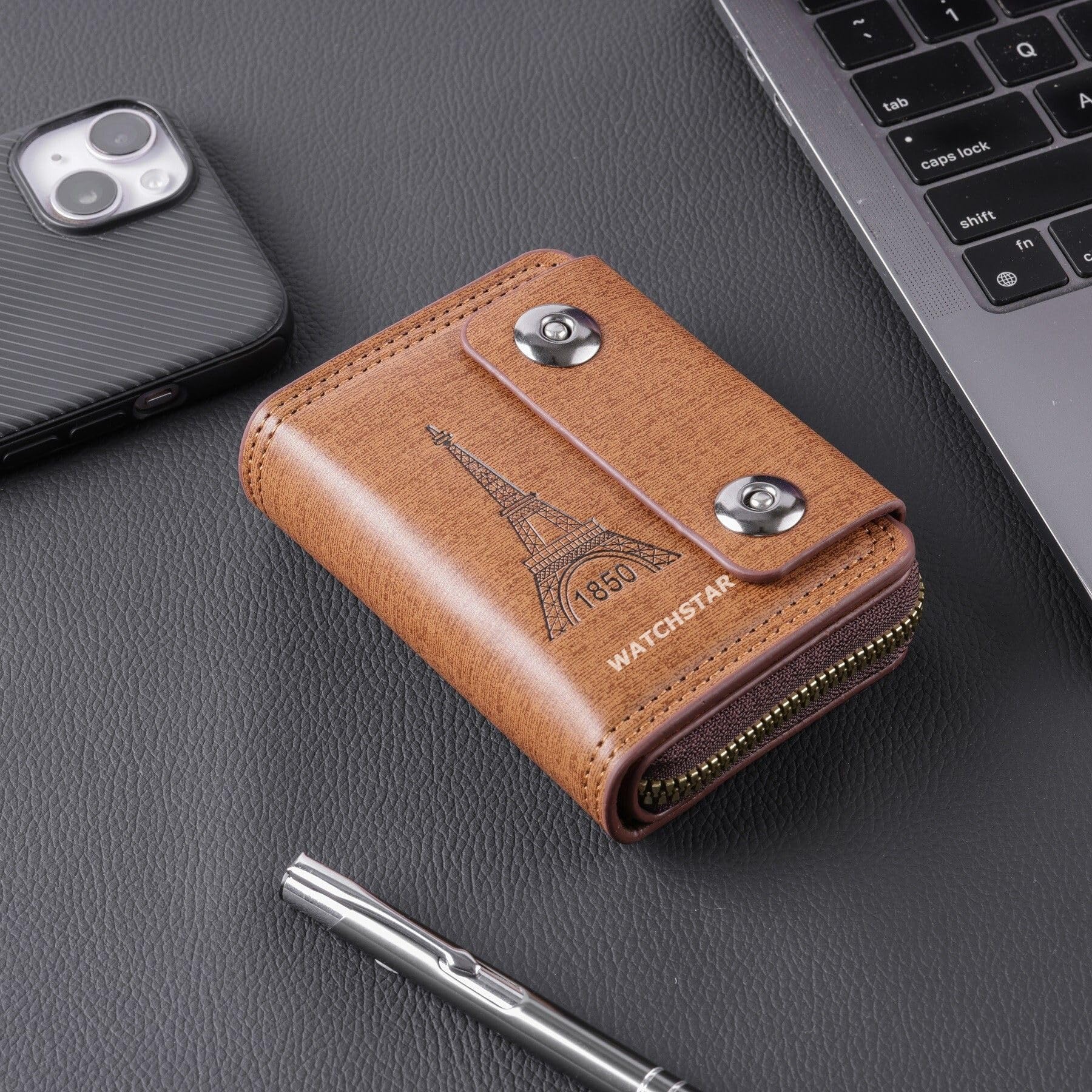 Slim Skinny Fit Card Wallet for Men and Women (New Magnet Tower Brown)-picture-41