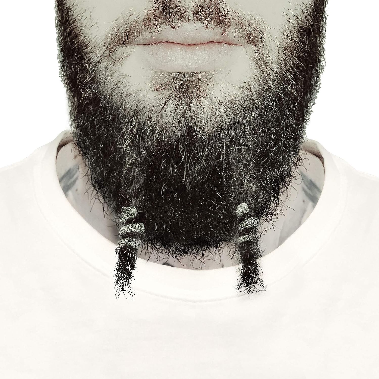 Wolf and Rune Beard Bead Coils (8-Pack) - Viking Hair Jewelry for Beards, Hair and Dreadlocks