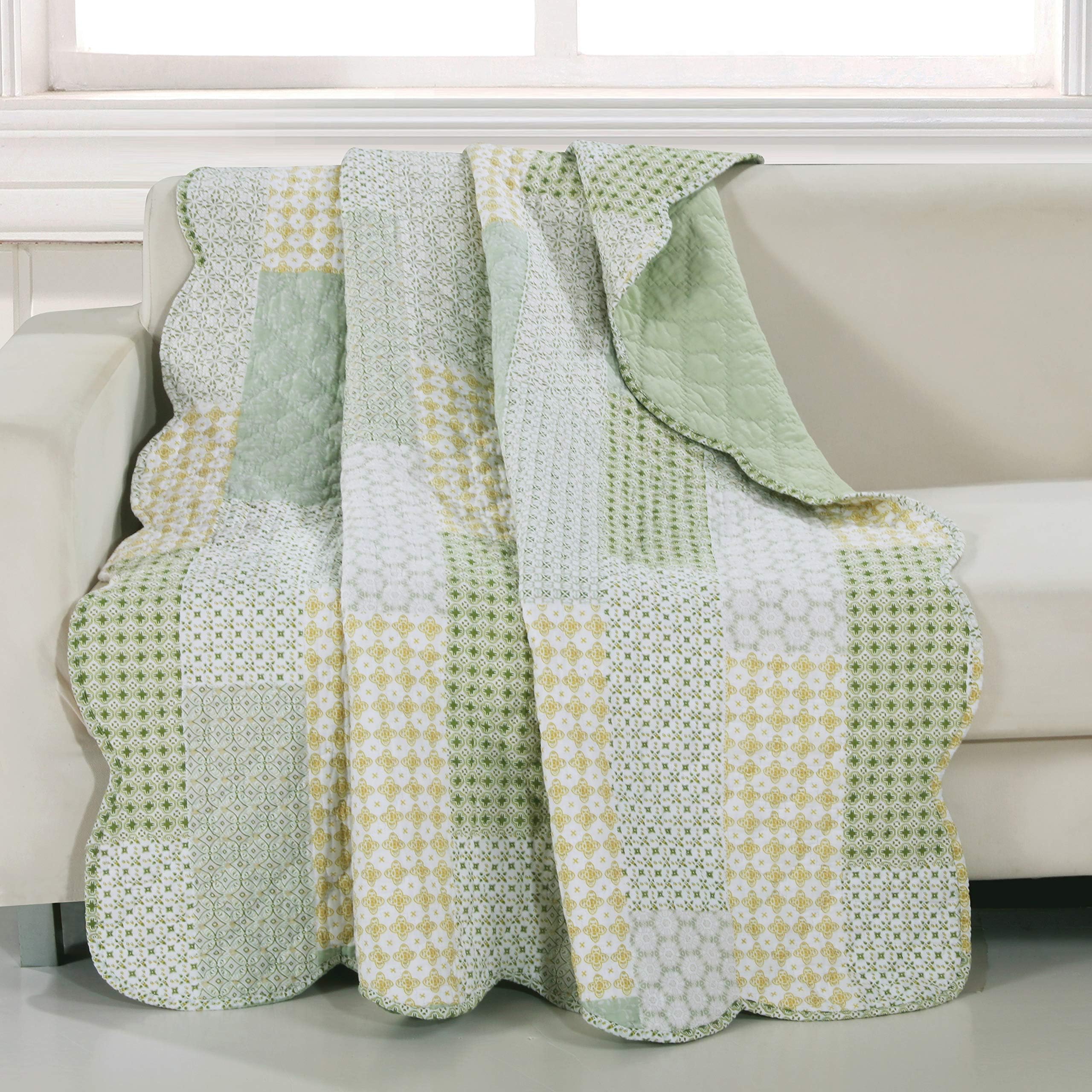 Barefoot Bungalow Juniper Throw Blanket, 50x60-inch, Sage