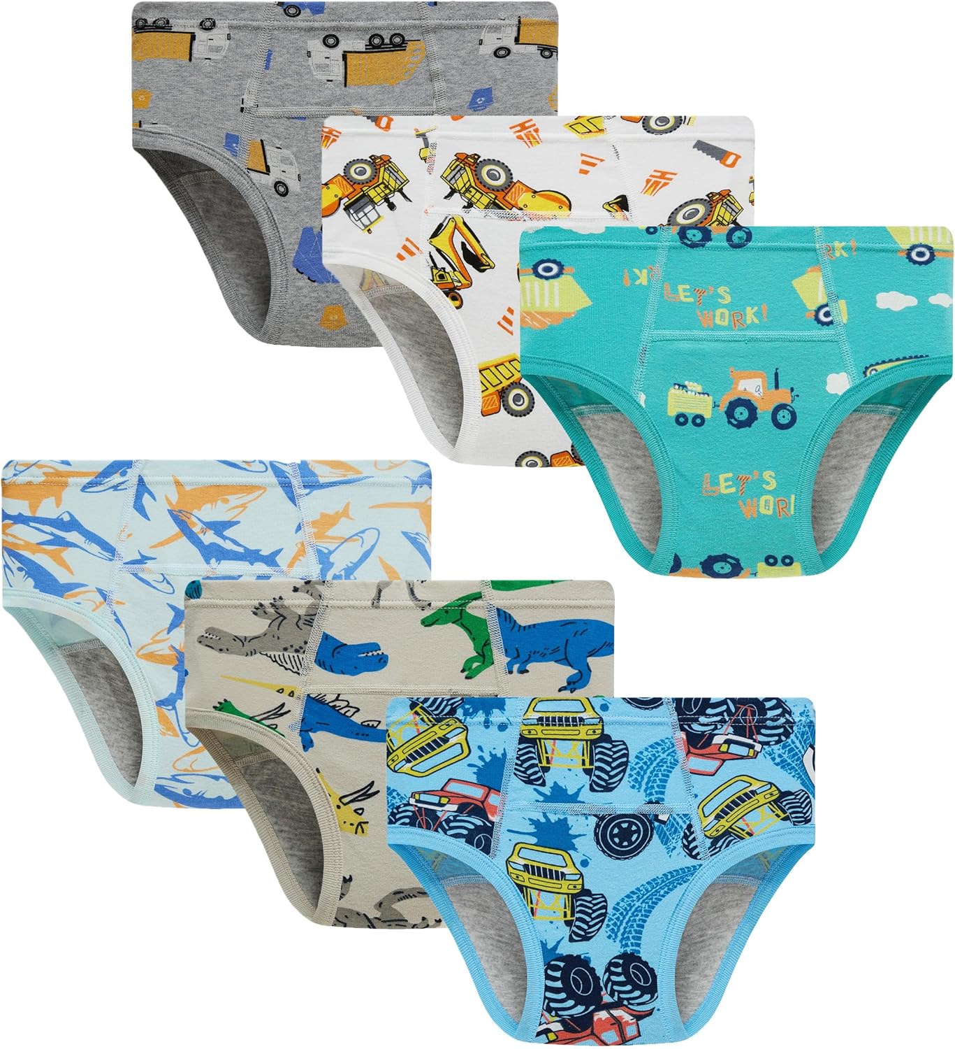 Boboking Boys Training Toddler Underwear Truck Potty Briefs For Boys Pack Of 6