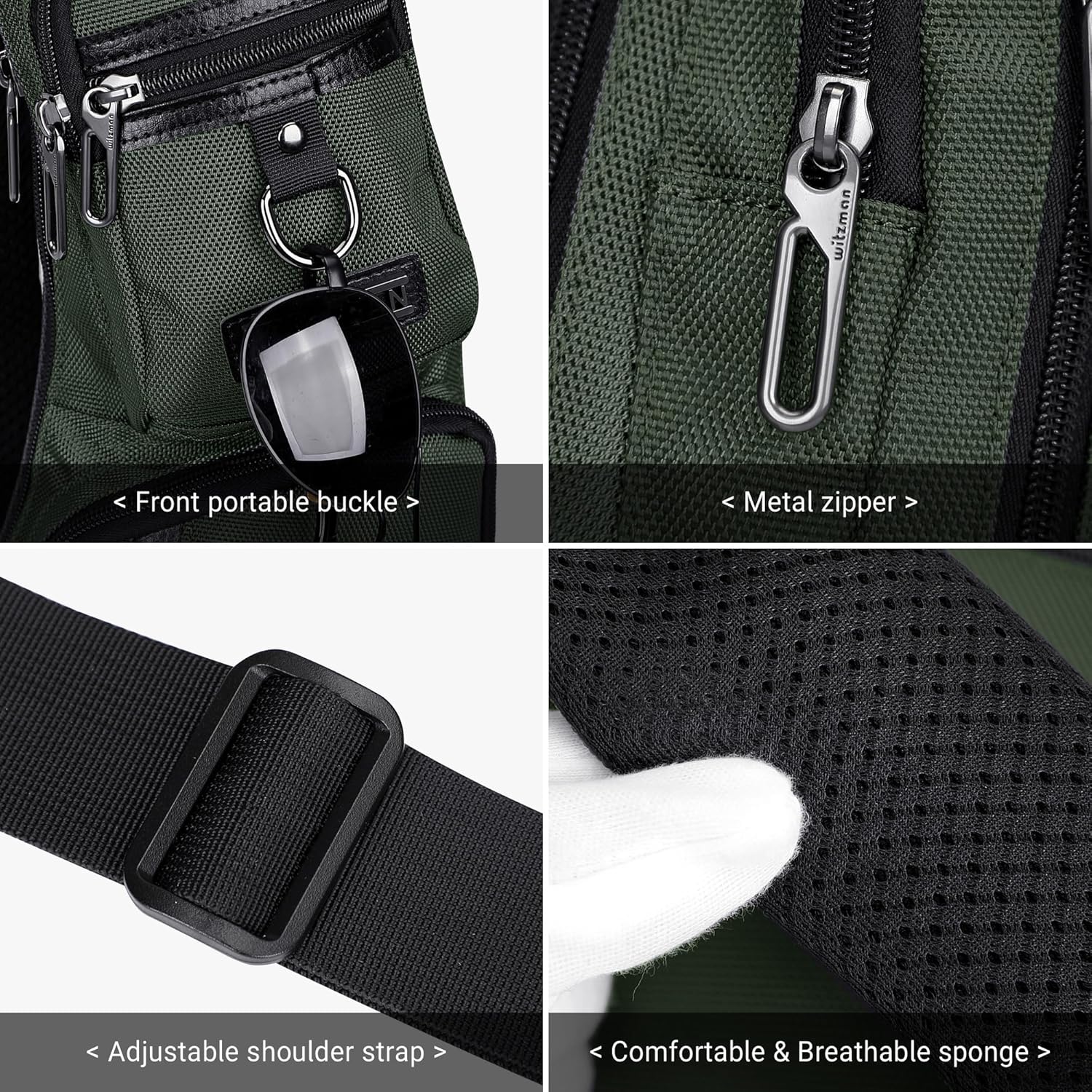 WITZMAN Sling Bag for Men Crossbody Bags Travel Slim Chest Bag One Strap Lightweight Casual Daypack - Image 5
