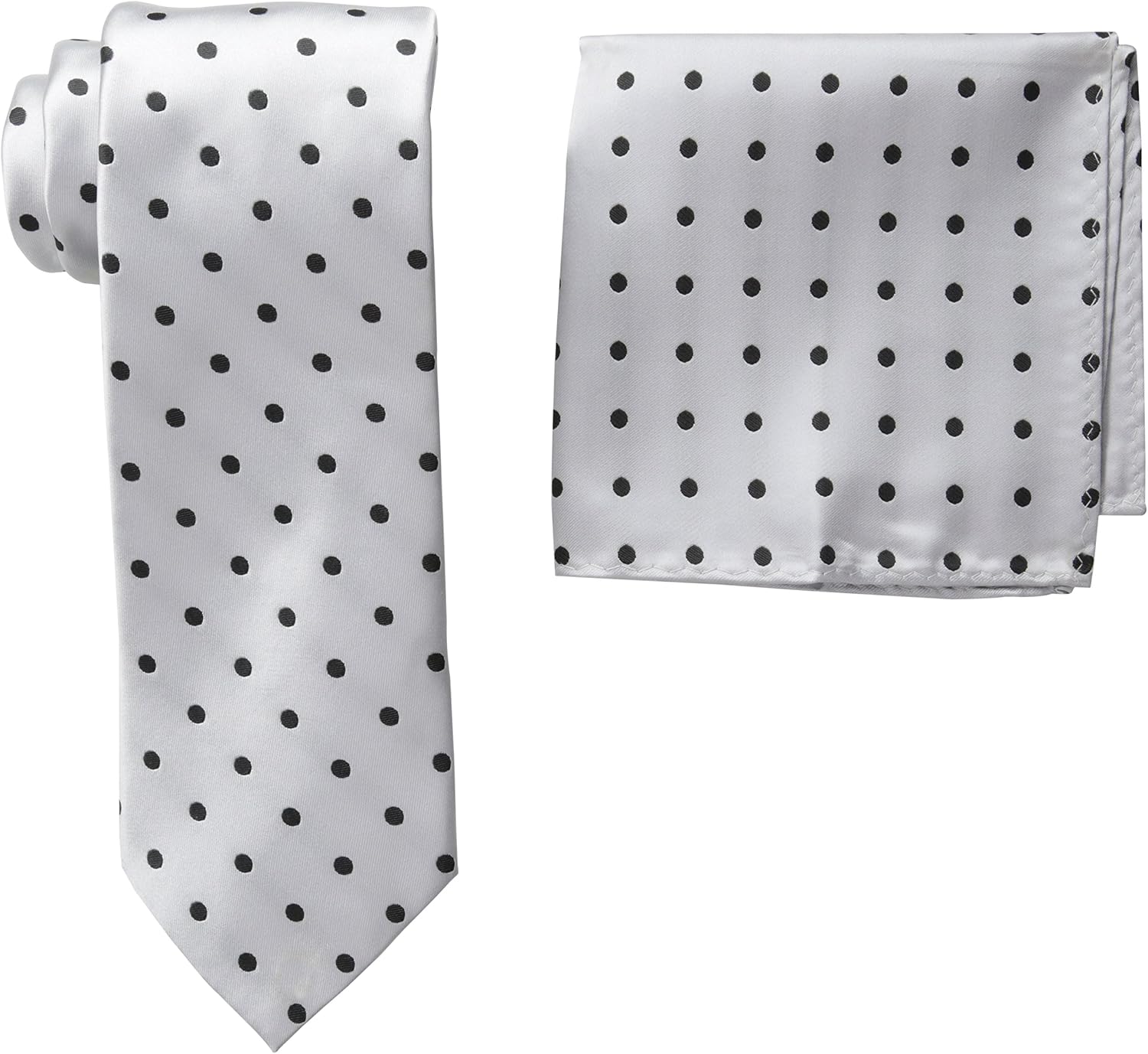 Stacy Adams Men's Tall-Plus-Size Satin Dot Tie Set Extra Long