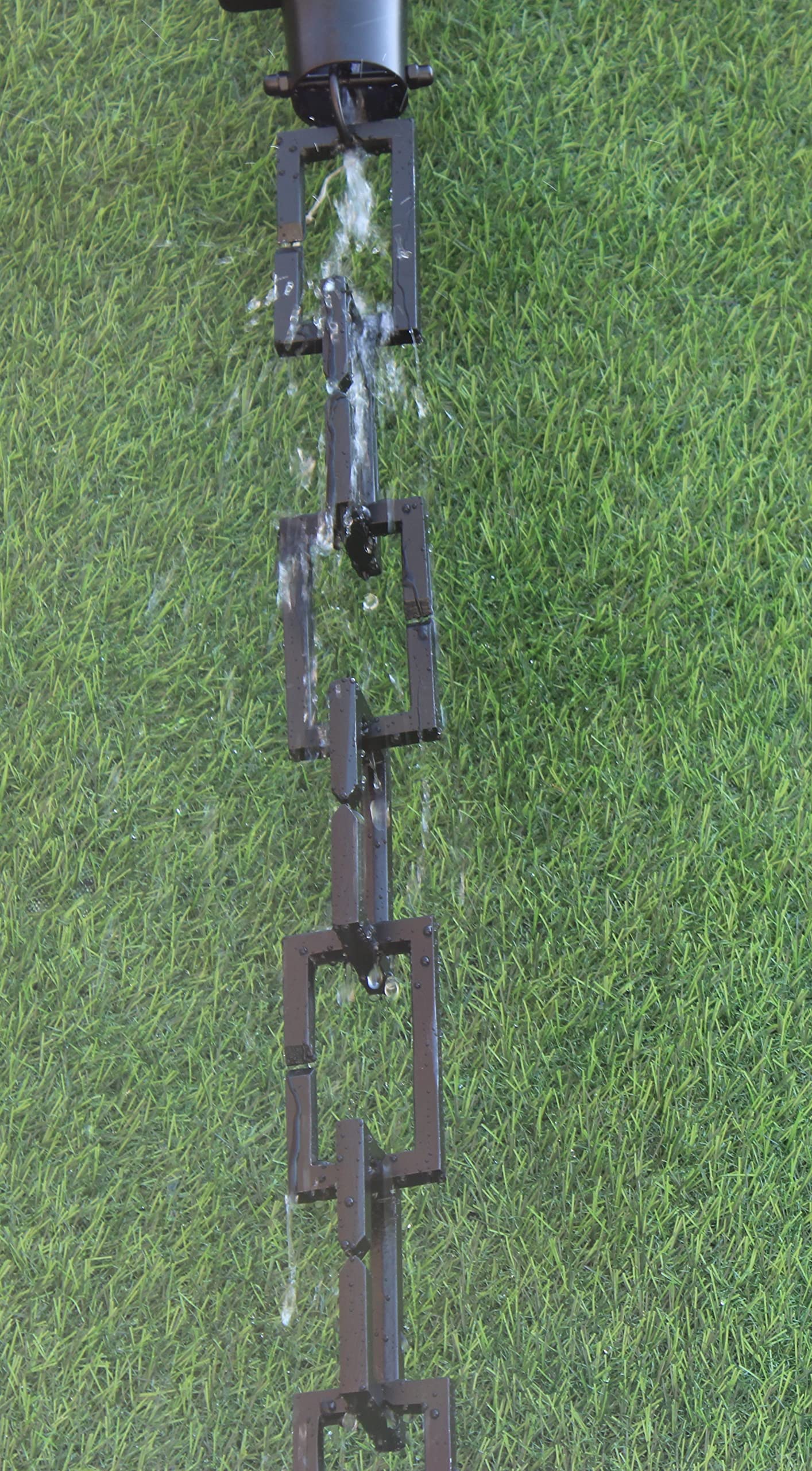 KAM Home Rectangle RAIN Chain with Installation Kit (Black, 11)