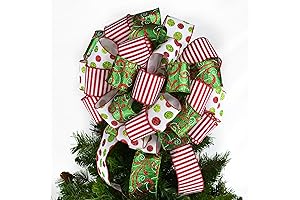 Christmas Tree Candy Cane Bow Topper