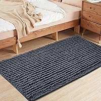 Vista 43 de FLOLEOPA Alfombras de baño de microfibra suave y esponjosa, tapetes de baño absorbentes, antideslizantes, lavables a máquina y de secado rápido