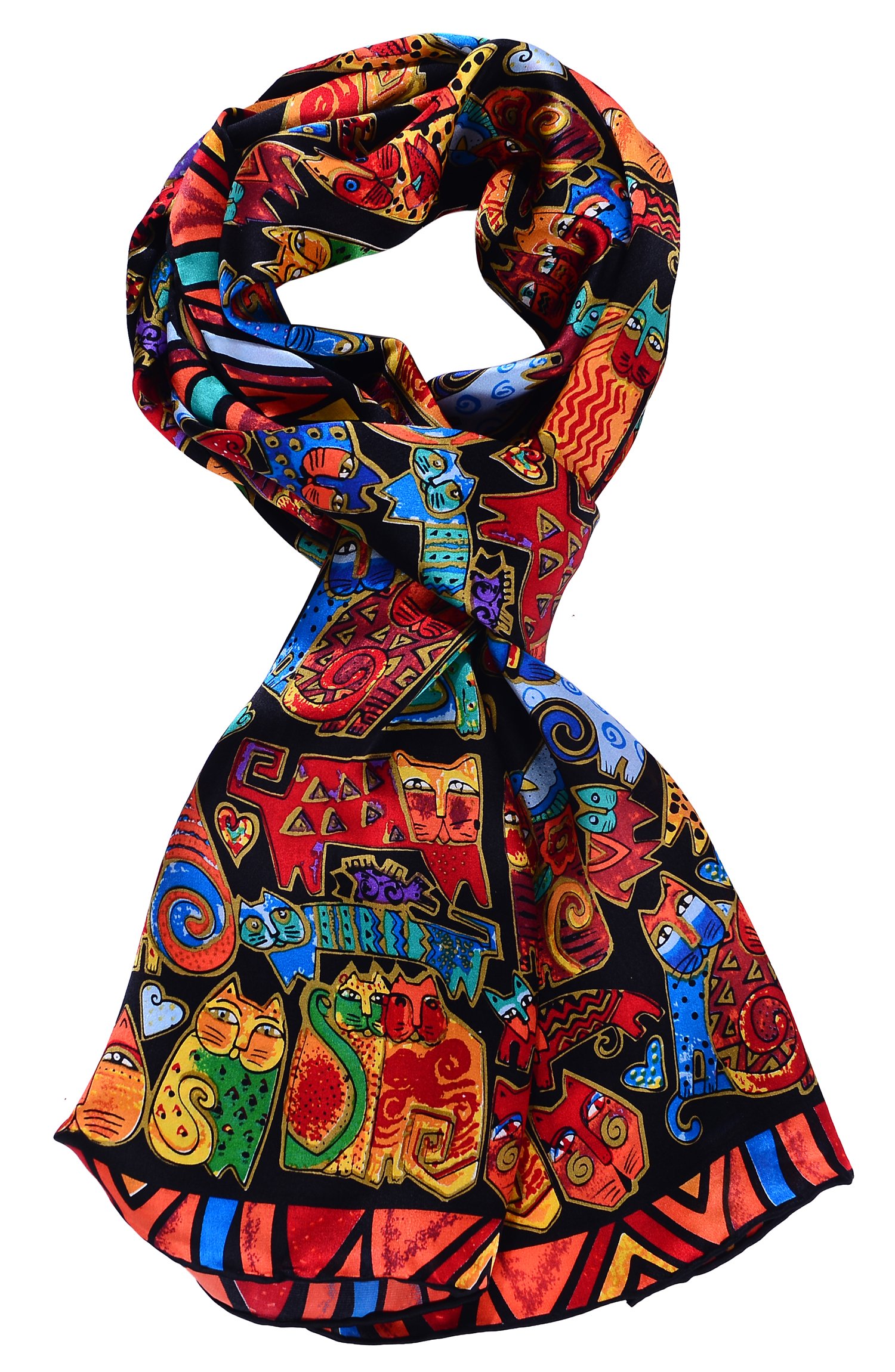 Salutto Women 100% Silk Scarves Van Gogh Painted Scarf