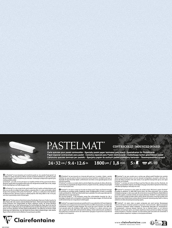 Clairefontaine Pastelmat Anthracite 24x32 Cm – 5 Feuilles Contrecollées 360g 1,8 Mm, Papier Pastel Sec Haut De Gamme
