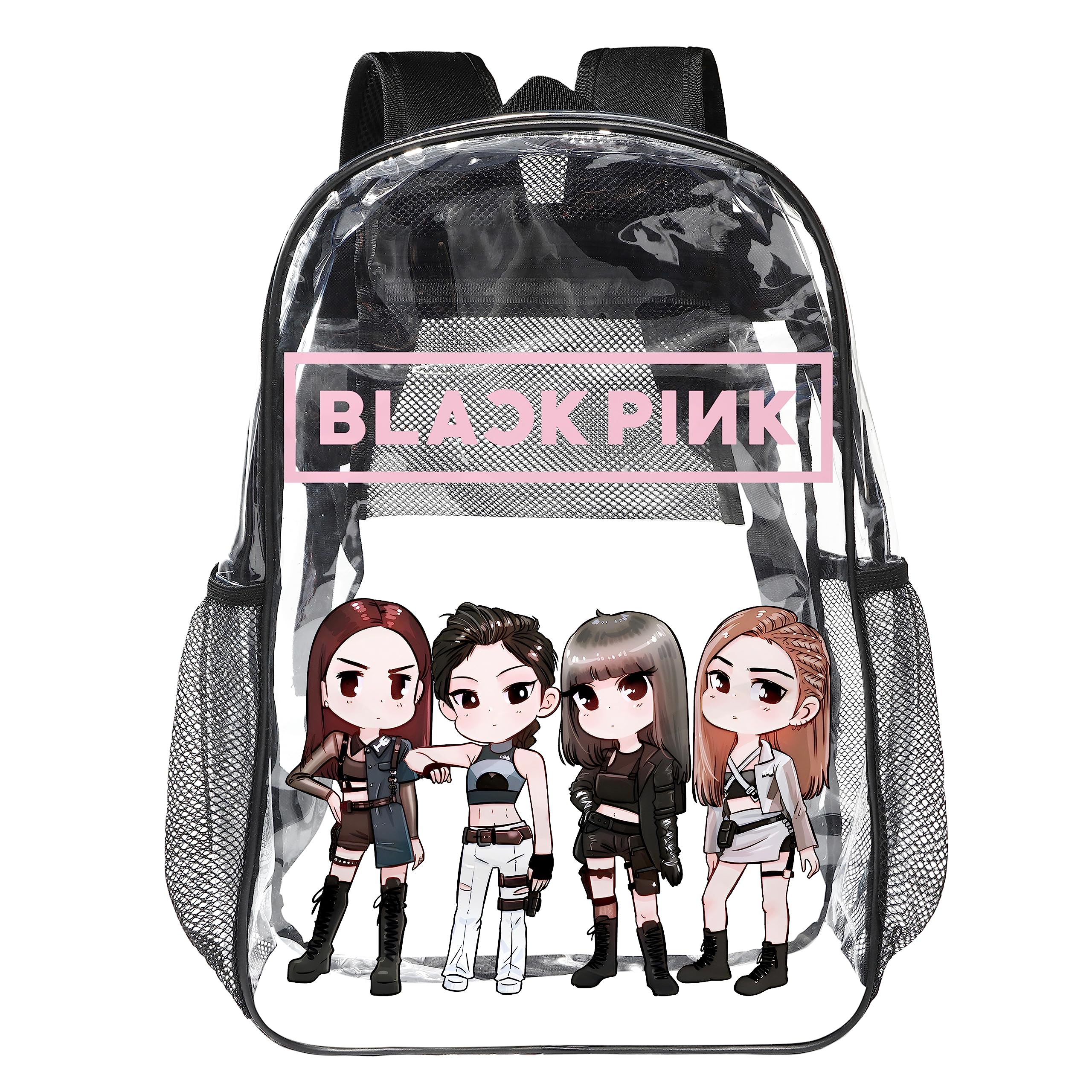 HascupxsKpop Fans Clear Backpack Heavy Duty PVC Transparent Backpack with Reinforced Strap for Girls And Boys at School,lgup, Lg-up, 17inch, Classic