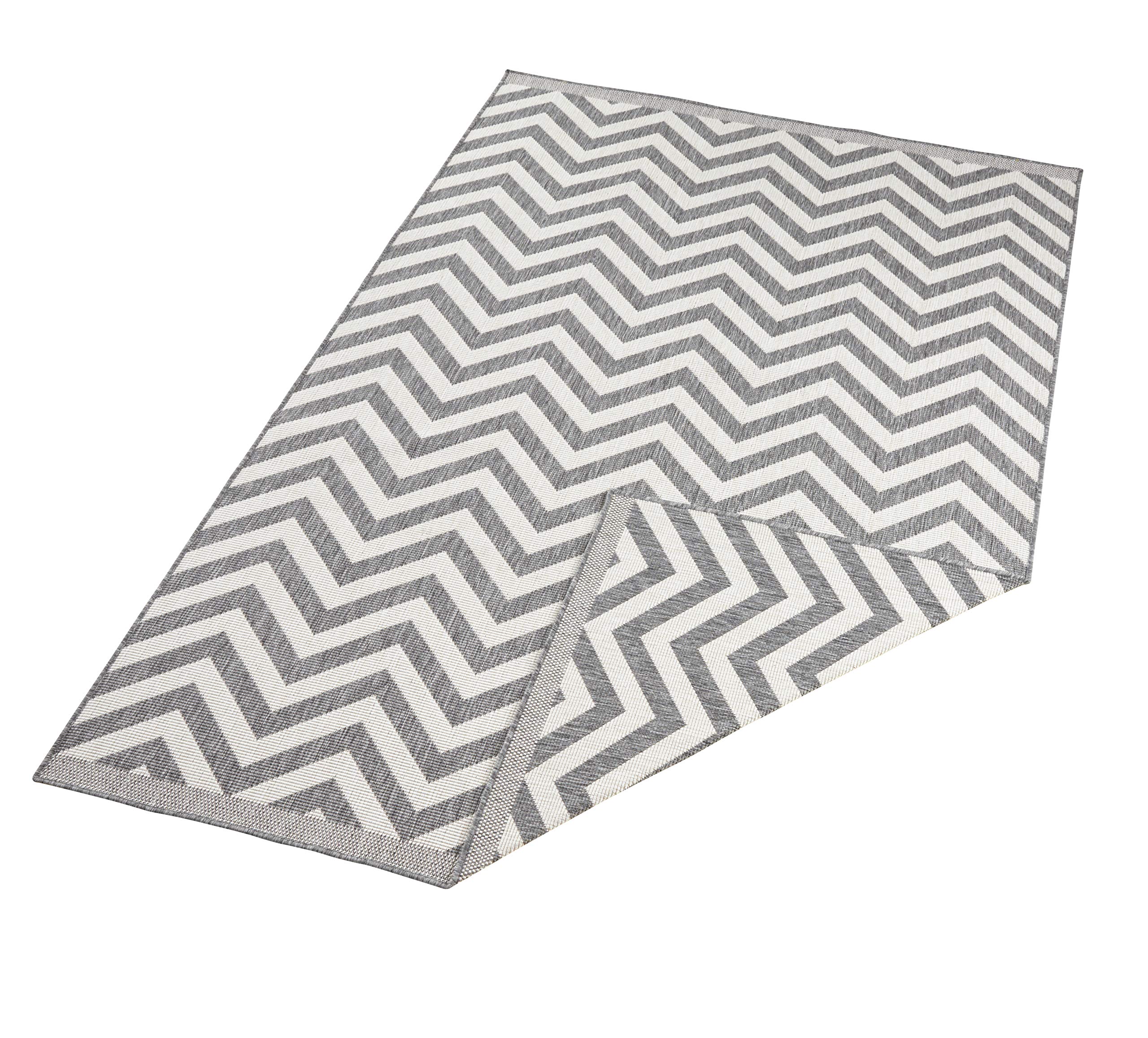 bougari Palma Tapis réversible pour l'intérieur et l'extérieur, Gris crème., 160 x 230 cm