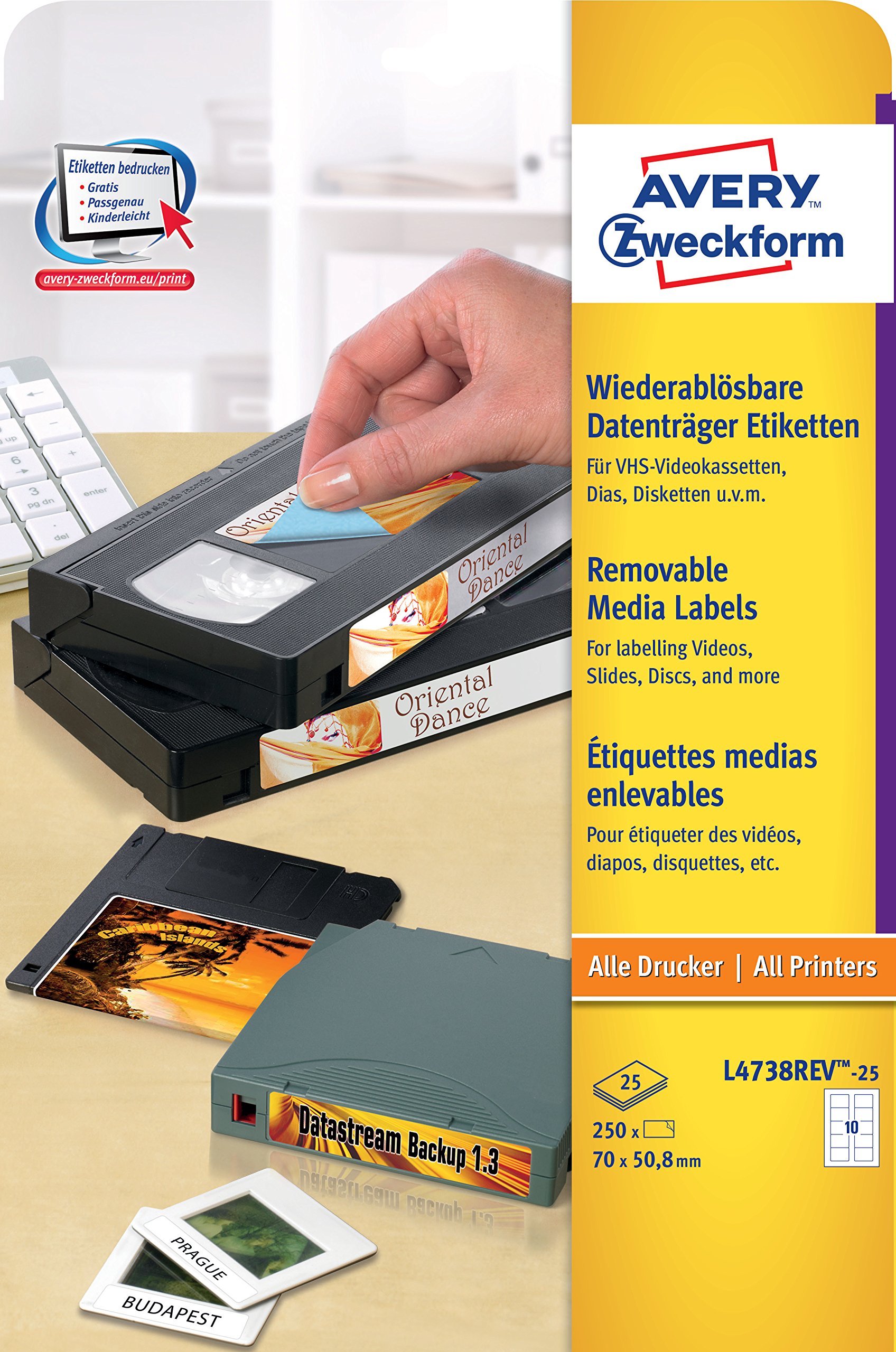 AVERY Zweckform CD labels (A4, 117 mm, 100 sheets) white ClassicSize AVERY Zweckform CD labels (A4, 117 mm, 100 sheets) white ClassicSize