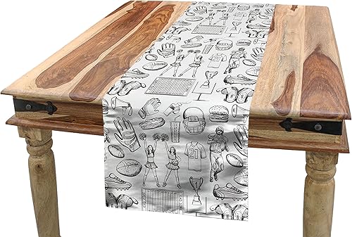 Miniatura 2 de Lunarable Camino de mesa azteca, inspiraciones culturales ornamentales cheurón indígena, camino rectangular para comedor y cocina, 16 x 72 pulgadas,