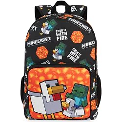 Get Trend Minecraft Kids Backpack, Lightweight 18 inch Creeper Book Bag with Padded Straps for Travel School Bag Gamer Gifts