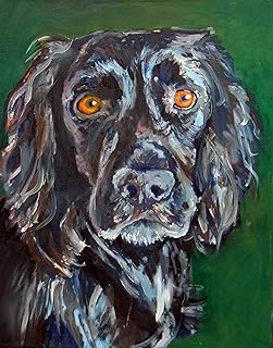 Cocker Spaniel Art Print, Black Working Cocker Gift, Hand-signed Dog Decpr A4 Unframed print Hand-signed by Oscar Jetson A4
