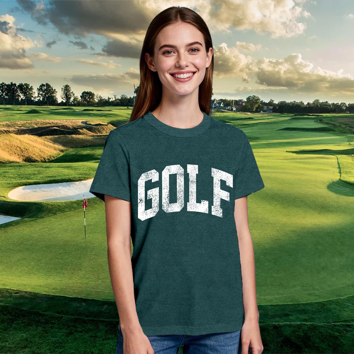 Golf Shirts for Women Golfing T-Shirt Golf Mom Golf Lover Team Club Game Day Tee Tops