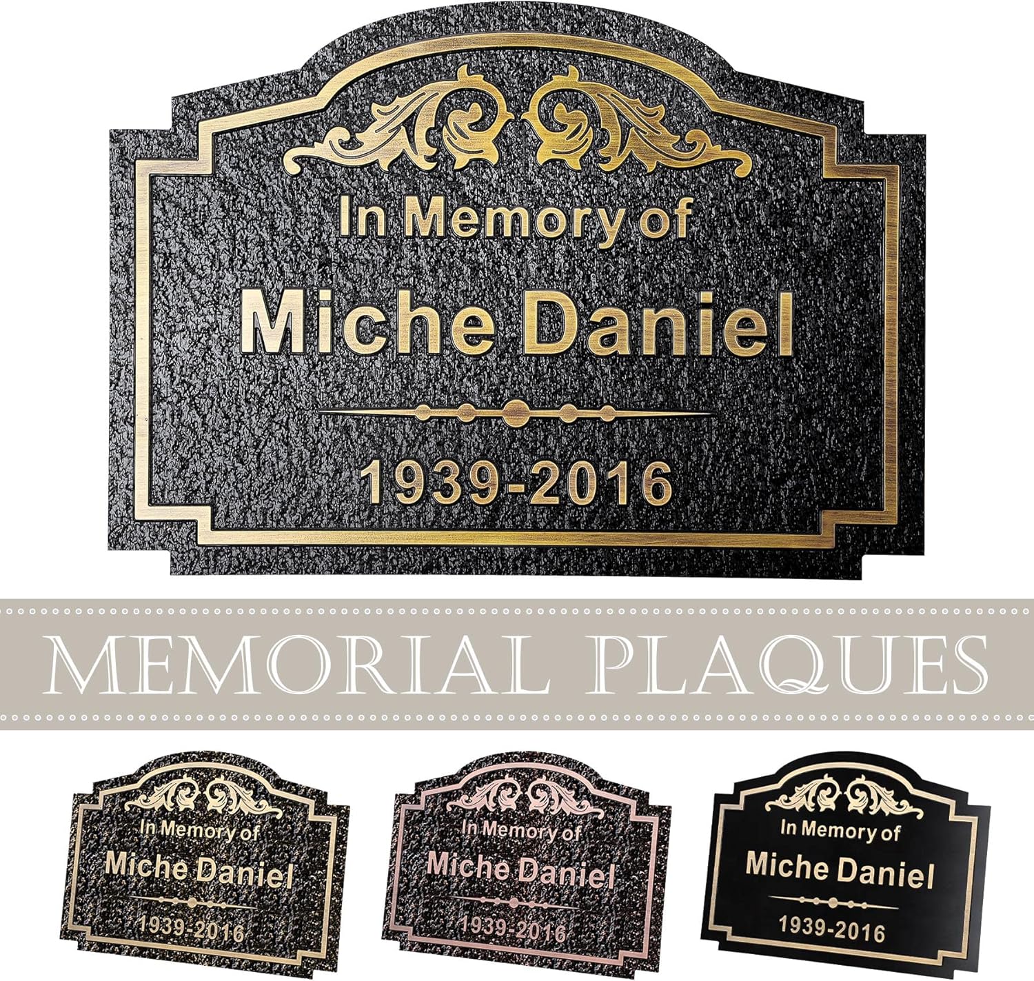 Personalized Human Memorial Stones Plaque Small Grave Headstone Customized in Loving Memory Outdoors Sympathy Condolences Gift Engraved for Mum Dad Loved Ones Lost or Pet
