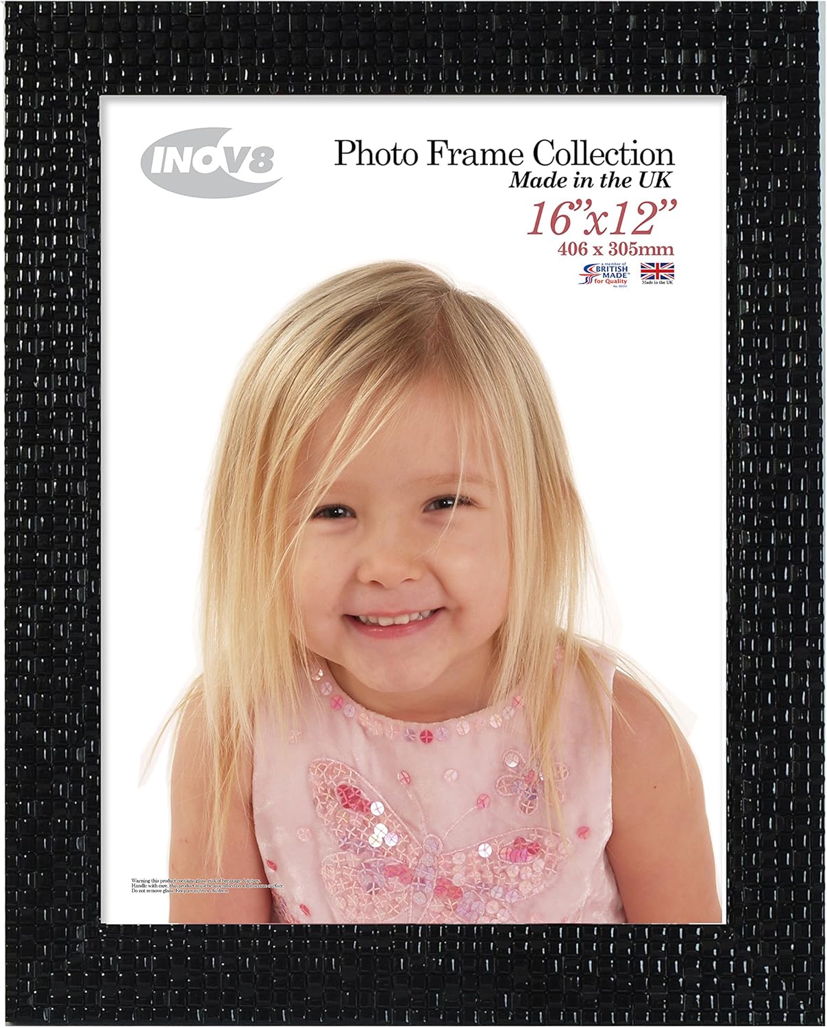 Inov8 Framing British Made Photo Frame Mosaic Silver Holds Picture A3