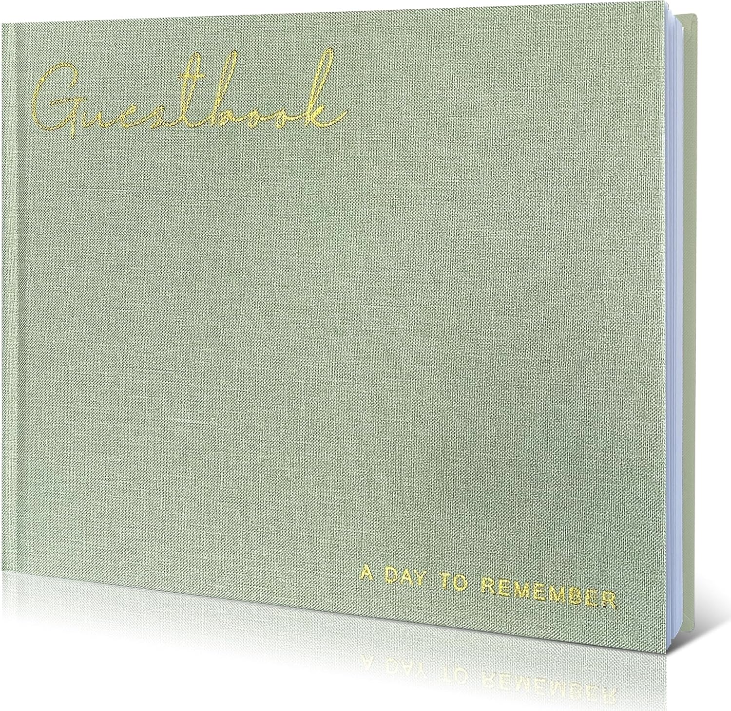 Elegant Linen Wedding Guset Book for Reception, Wedding Guest Book Alternative, Baby Shower, Bridal Shower and Special Events - 100 Blank Pages