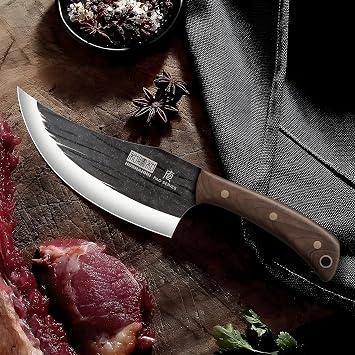 HOSHANHO 6 Viking Knife, High Carbon Steel Butcher Kitchen Chef Knife | Hand Forged Butcher Knife for Meat Cutting, Multipurpose Cooking Knives for Home & Camping & BBQ Gift for Men