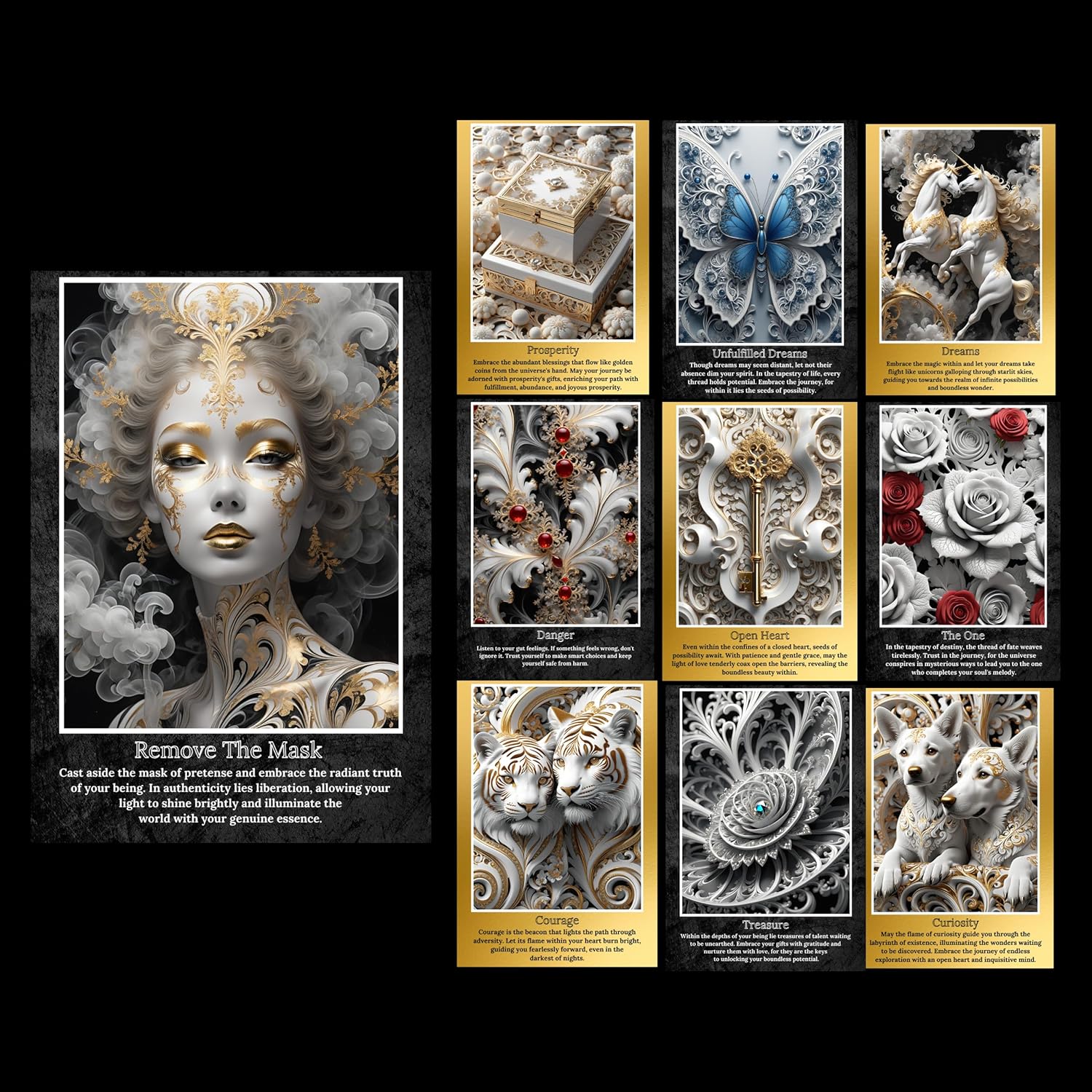 Generic The Golden Path Oracle Card Deck - Navigating Life's Choices with 43 Tarot Cards of Confidence and Wisdom