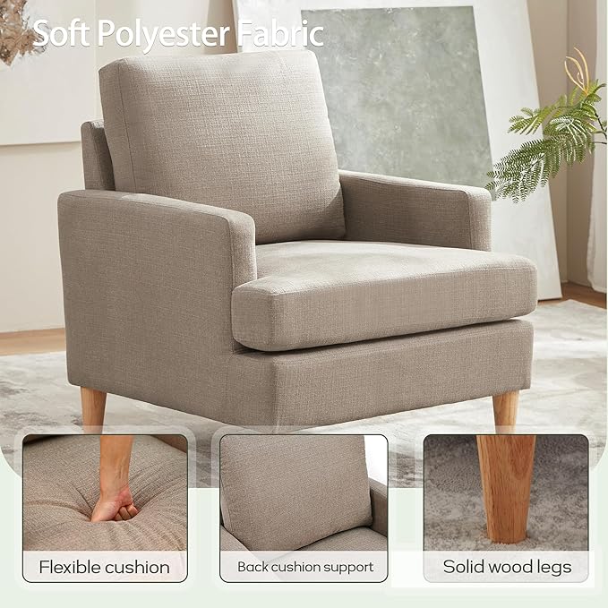Set de 2 Sillones Acentuados VKNOW, Tapizados, Pata Madera miniatura 4
