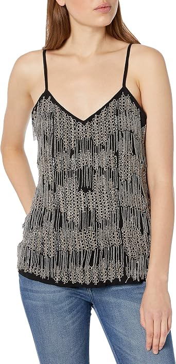 Amazon.com: Haute Hippie Cami para mujer con flecos de cuentas : Ropa,  Zapatos y Joyería