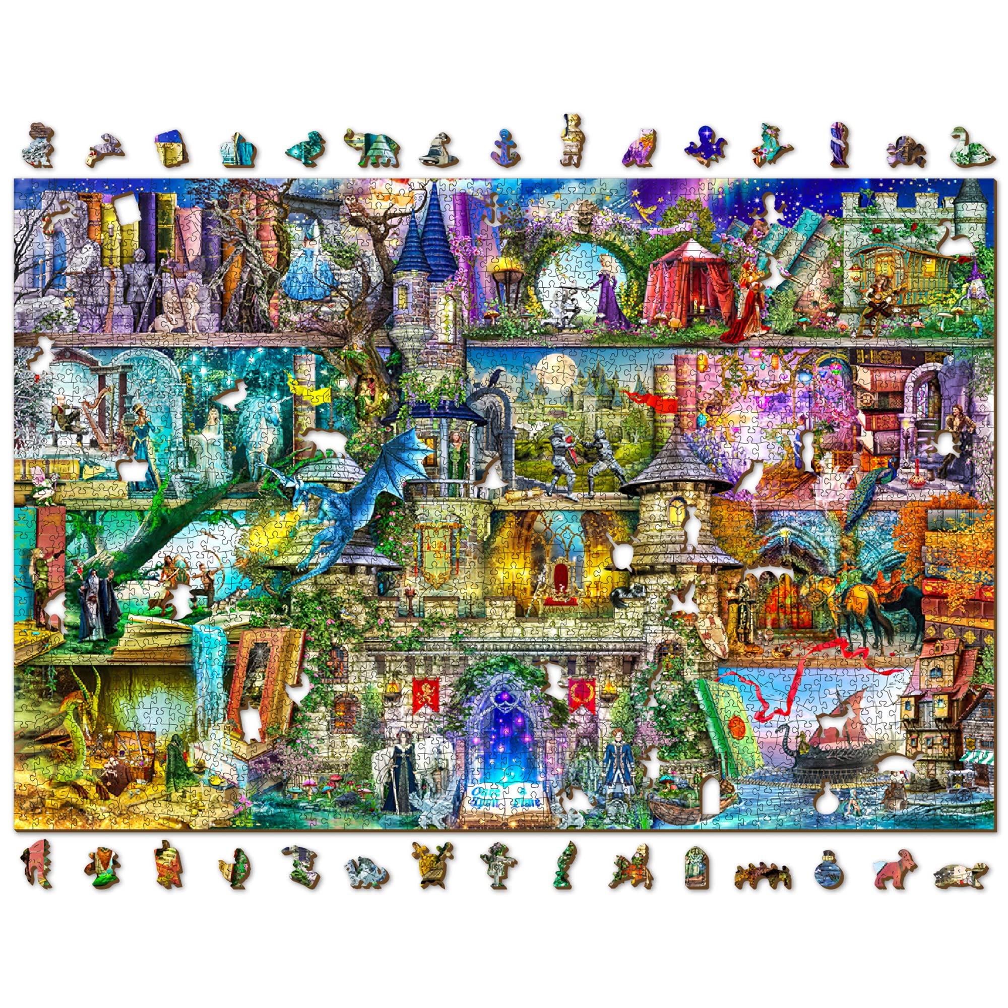 Wooden.City 2000 Elementów Drewniane Puzzle - Zabawka I Unikalne Puzzle Dla Dzieci I Dorosłych - Piękna Układanka Z Układanką Z Niezwykłymi Kawałkami Zwierząt - Puzzli - Idealny Prezent Urodzinowy