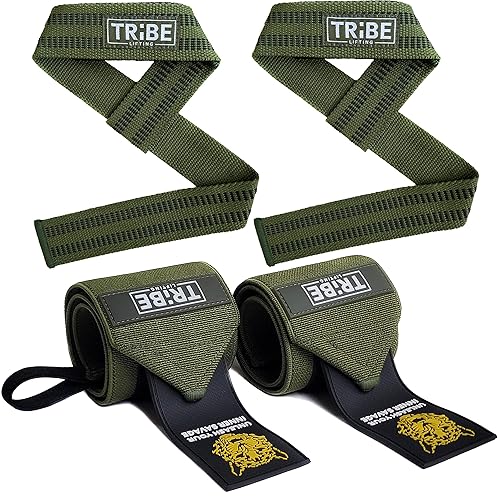 Tribe Lifting Heavy Duty Wrist Wraps & Lifting Straps for