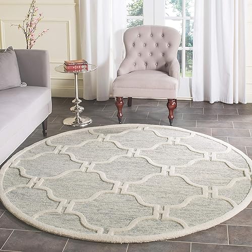 Miniatura 4 de SAFAVIEH Cambridge Collection CAM727R - Alfombra de lana envejecida marroquí hecha a mano, 8 x 10 pies, marrón claro y marfil