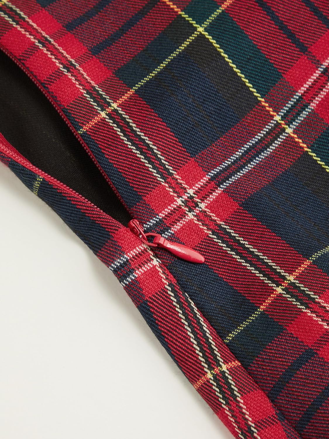 CIDER Mini Dress Plaid Checks Sleeveless Short Party Dress Scoop Neck Middle Waist Zipper Casual - Image 5