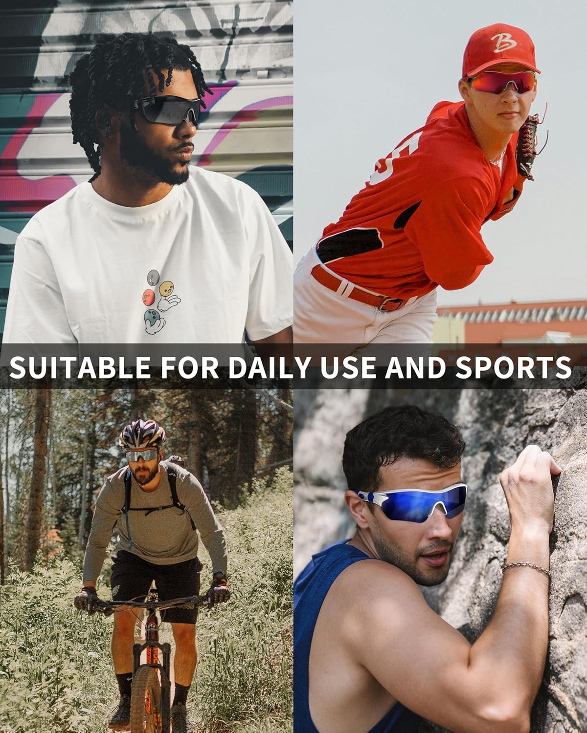 Polarized Sports Sunglasses for Men Women Youth Baseball Running Fishing Tennis Golf Cycling Driving Motor TAC UV400 TR90 - Image 5