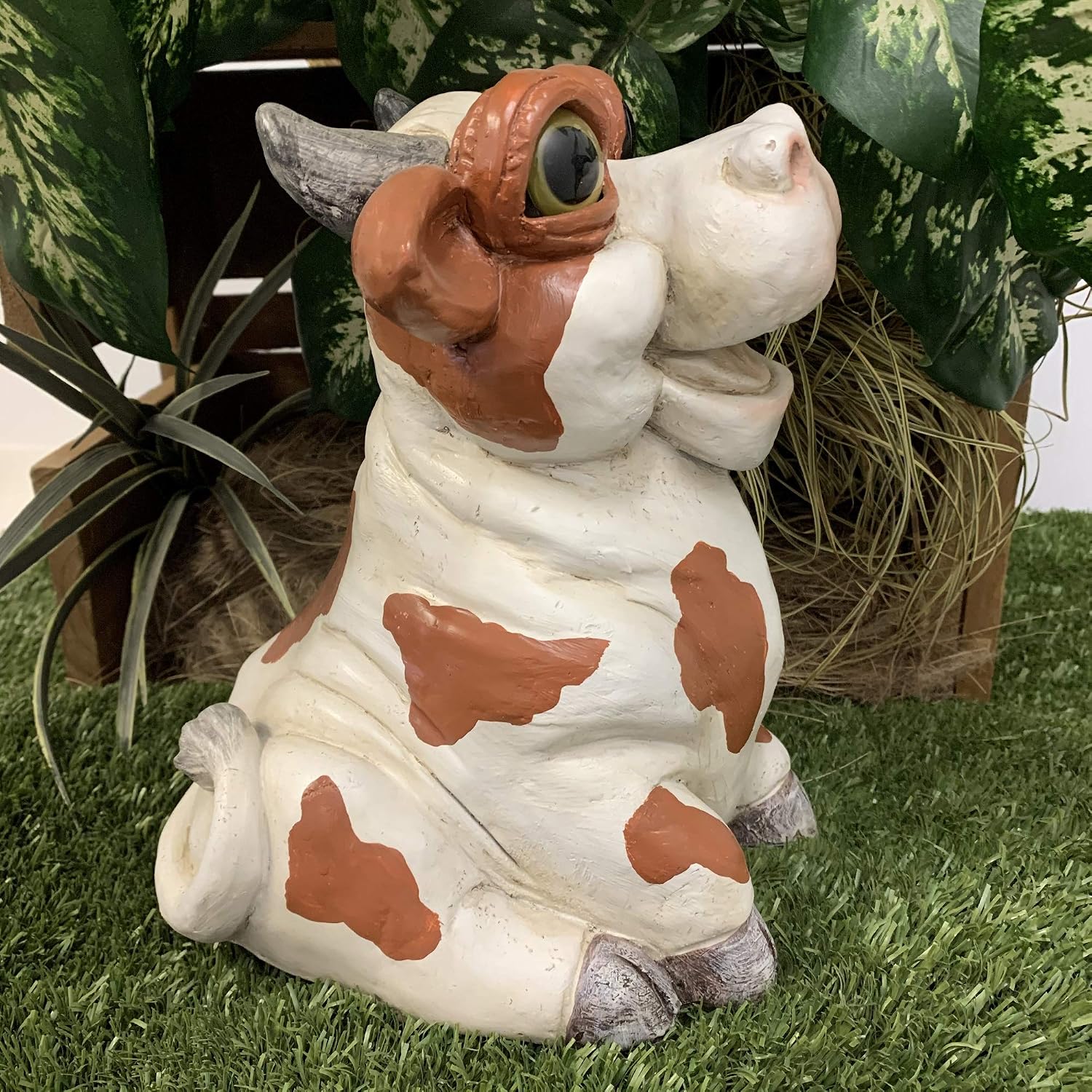 Large Sitting Cow Harvey Whimsical Home & Garden Animal Statue