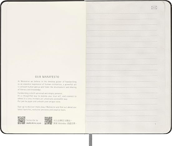 Moleskine Smart Notebook, Pocket, Ruled, Black, Hard Cover (3.5 x 5.5)