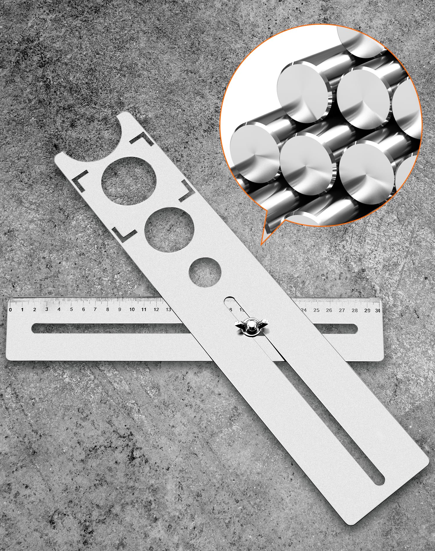 QWORK® Localizzatore di fori per piastrelle, acciaio inossidabile, 25/40/45 mm
