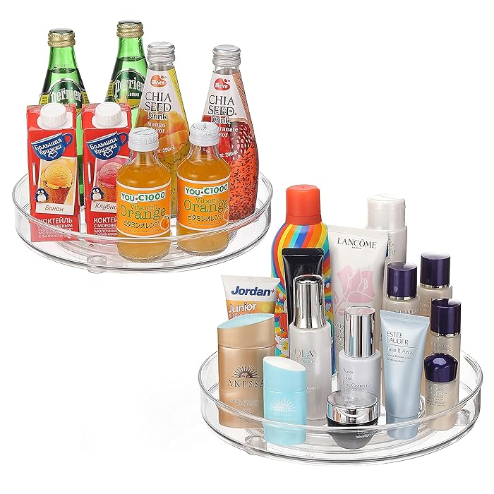 Buy URALFA 2Pack Lazy Susan Organizer, Plastic Rotating Round