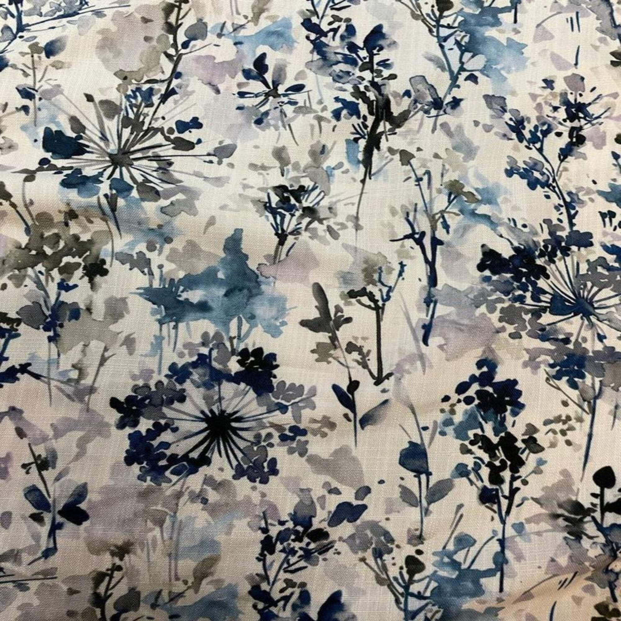 Lily - Digital Print Fabric - Cotton Hand - 58 Inch. in Width, | Home Décor Blue Sample 3x3 Inch