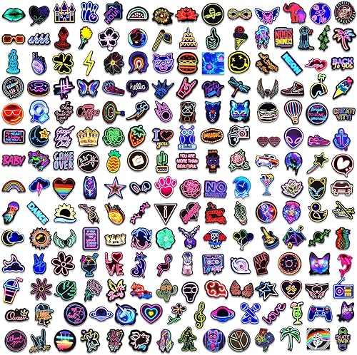 Miniatura 8 de Calcomanías para botellas de agua, 200 unidades, calcomanías de neón geniales, paquete de calcomanías para niños, adultos y adolescentes,