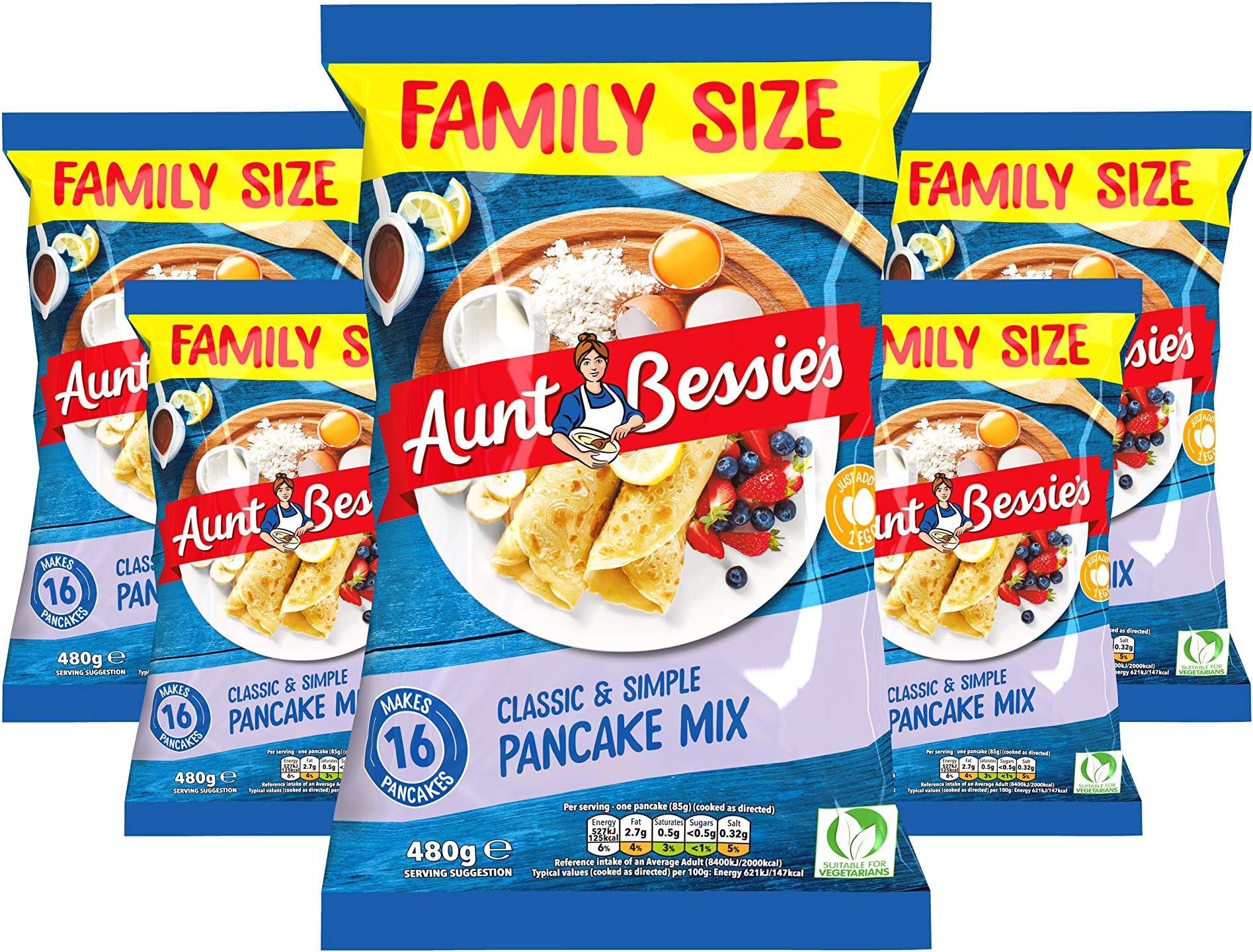 Aunt Bessie's Family Pancake Batter Mix 480g, Pack of 6