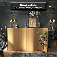 Vista 51 de Red Lantern Pantalla de onda de bambú corta de 4 pies - Blanco