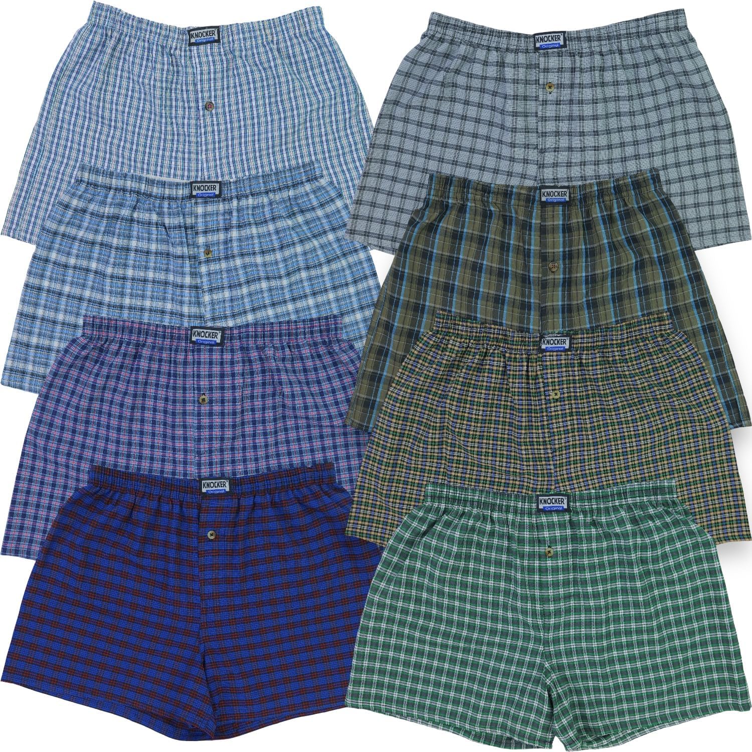 ToBeInStyle Men's Pack of 3 or 6 Classic Fit Tartan Plaid Boxers w/Button Fly - Image 4