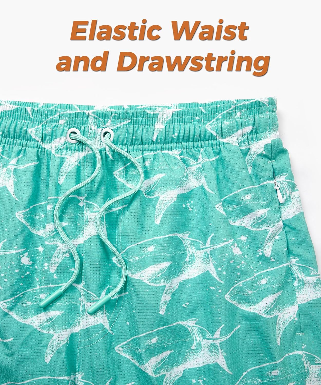 ELETOP Men's Swim Trunks with Compression Liner Bathing Suit Beach Board Shorts with Zipper Pockets - Image 6