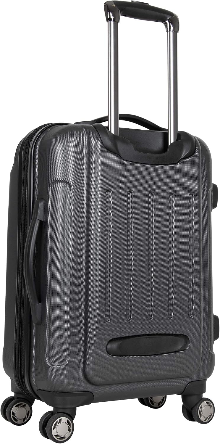 Heritage Travelware Logan Square 20" Lightweight Hardside Expandable 8-Wheel Spinner Carry-On Suitcase, Charcoal