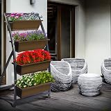 6-Ft Raised Garden Bed - Vertical Garden Freestanding Elevated Planter with 4 Container Boxes - Good for Patio or Balcony Indoor and Outdoor - Perfect to Grow Vegetables Herbs Flowers