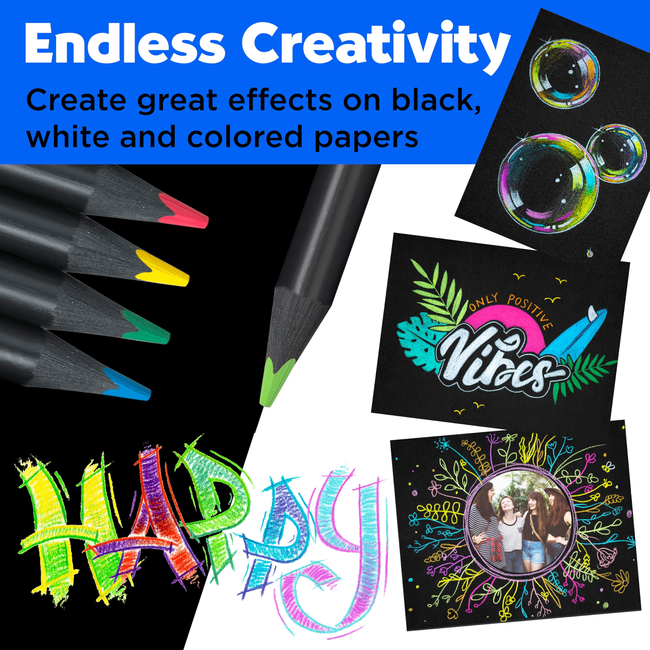 Faber-Castell 116418 - Set di matite colorate con rotolo, 72 matite colorate Black Edition, inclusi colori metallizzati e neon