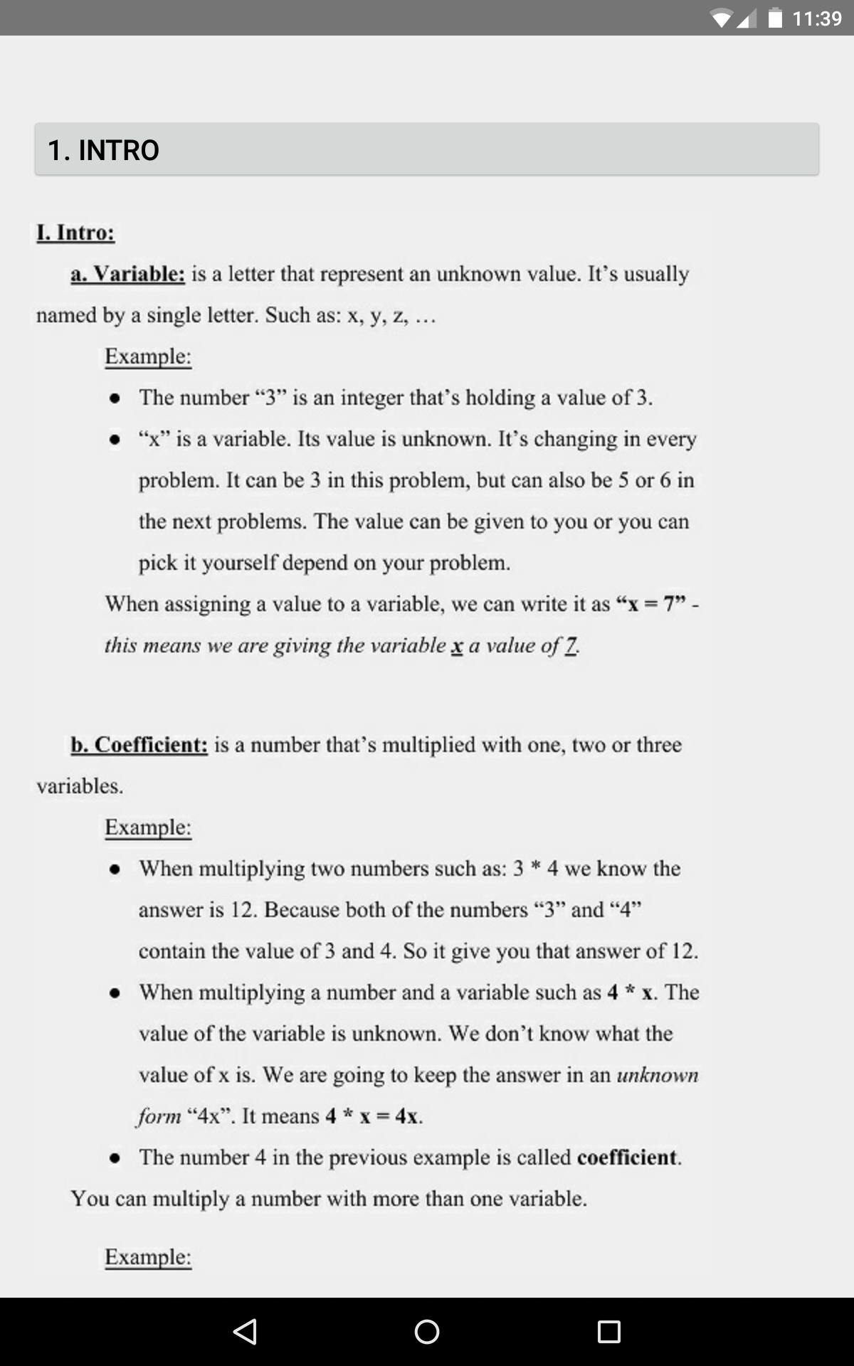 Basic Algebraic Expression - App on Amazon Appstore