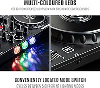 Vista 3 de Controlador de DJ y paquete DMX – Set de DJ con luces Paty, interfaz de audio y conectividad USB – Numark Party Mix II e interfaz SoundSwitch Micro
