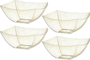 Posh Setting 4 Pack Gold Plastic Candy Bowls