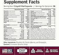 Vista 3 de Multivitamínico para mujeres – Multivitamínicos y multiminerales esenciales para mujeres 60 cápsulas líquidas con vitamina B12, A, D, C, zinc